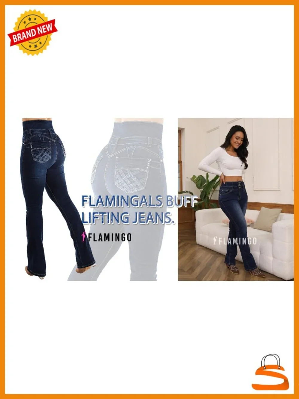 High Waist Bootcut Flare Jeans Tummy Control Butt Lifting Stretch Denim